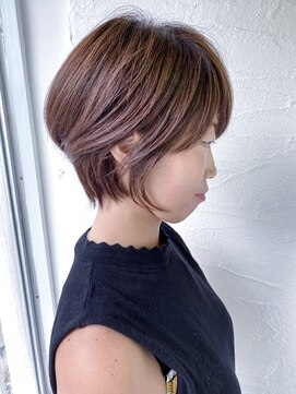 ムーンジェジェ(moon jeje) 大人可愛いひし形小顔ハンサムショートボブ前下がりby柴立吉之助