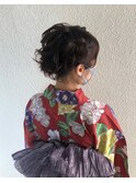 浴衣 サイド 大きな 編み込み シニヨン風 ヘアアレンジ