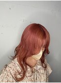 ブリーチなしWカラー×ピンクオレンジ♪
