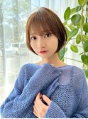 大人可愛い/丸みショートボブ