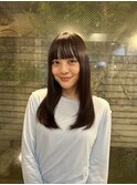 ピンクブラウンカラー/フルバング／前髪/表参道