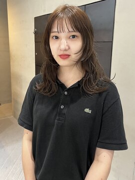 ヘアー アイス ルーチェ(HAIR ICI LUCE) 顔周りレイヤーカット 寒色 明るめベージュ/上田