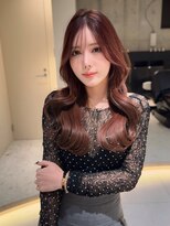 ロンドメリア 天神大名店(Lond Melia) ★丸型逆三角ホワイトグレージュデジタルパーマチェリーブラウン