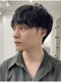 マッシュパーマ/スペインカールニュアンスパーマ/ダークアッシュ