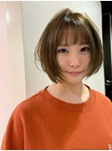 xブリーチ/イメチェン/ホワイトブロンド/外ハネボブ/美髪/