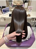 京都美容室 髪質改善 レイヤーカット ブリーチなし 透明感カラー