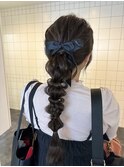 編みおろしポニーテール/夏のヘアアレンジ
