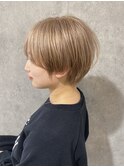 前髪あり耳掛け丸みくびれショートボブ20代30代40代50代