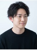 メンズビジネスヘア清潔感ツイストスパイラルセンターパート