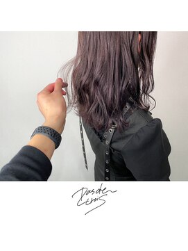 パドトロワ(Pas de trois) 新潟×パープルグレージュ×透け感×暗髪