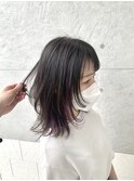 ミディアムレイヤー#インナーカラーラベンダー
