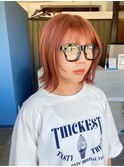 ▲ピレンジベージュ×メガネにあわせた小顔ミディ▲