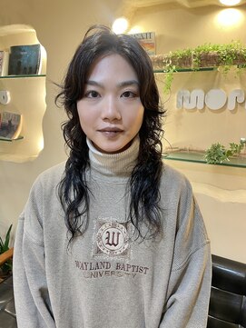 ラウンジ モリオ イケブクロ(Lounge MORIO Ikebukuro) ロングウルフパーマ/黒髪ロングウルフパーマ/スパイラルパーマ◯