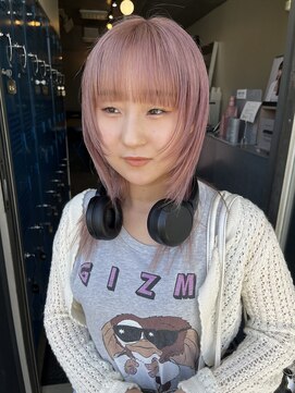 ナループロア ルームー(Nalu pu loa ROOMOO) レイヤーカット/シャギーレイヤー/ピンクカラー