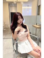 ノク 渋谷(nok)&nbsp;ミッドナイトレッド_オリーブベージュレイヤーカット