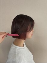 ヘアーアートミュージアム(Hair Art Museum) イヤリングカラー/イヤリングピンク/ミニボブ