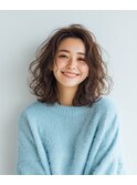 透け感カラーの外国人風ゆるウェーブ