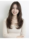 韓国ヘア☆レイヤーカットグレージュくびれヘア