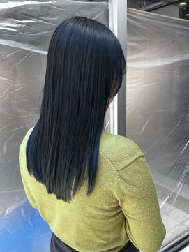 アソビ 表参道(ASOBI) ブリーチなしダブルカラー／ブルーブラック/ブルージュ