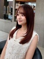 シーシンジュク 新宿南口(Sea shinjuku)&nbsp;ココアベージュ×レイヤー[小顔/黒髪/オリーブグレー]