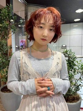 エルム 府中(yelm) ブリーチ1回でできるチェリーブラウンミニボブ