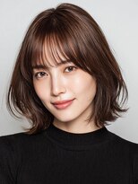 ヘアー ミッション 心斎橋店(hair Mission)&nbsp;ミディアムレイヤー/顔まわりカット/透明感まろやかブラウン