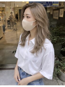アース 大曽根店(HAIR&MAKE EARTH) ハッシュカットで叶える上品ロング×ミルクティー