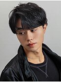 メンズベージュカラーセンターパート