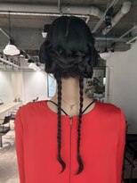 キャロルガーデンズ ボコカ 表参道(Carroll Gardens bococa)&nbsp;【kacho】結婚式ヘアセット　編みおろし　リボンヘア
