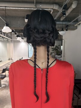 キャロルガーデンズ ボコカ 表参道(Carroll Gardens bococa) 【kacho】結婚式ヘアセット　編みおろし　リボンヘア
