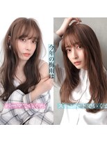 エレノア トーキョー 恵比寿(ELEANOAH TOKYO)&nbsp;厚めバング大人かわいい前髪ココアブラウンフリンジウェーブ