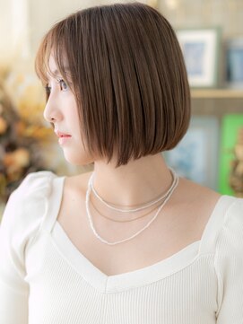 カバーヘア イヴ 戸頭店(COVER HAIR EVE) サンドベージュ透明感艶カラー小顔ミニボブTb3戸頭20代30代40代