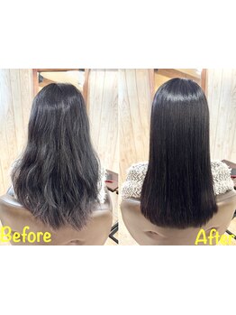 年齢とともに扱いづらくなる髪に、オイルストレートで指通りまで変わる艶髪体験を♪