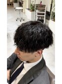 メンズ王道マッシュ縦落ちツイストパーマ