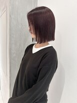 ヨーク(YOKE)&nbsp;YOKE 切りっぱなしボブ丸くないボブレイヤーボブピンクボルドー