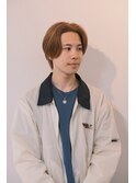 センターパート メンズブリーチカラー ミルクティー 大阪