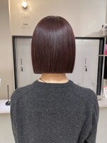 シェノン バイ アランスミシー 表参道(CHAINON by Alan smithee)&nbsp;タッセルボブ　ボブ　切りっぱなしボブ　赤カラー