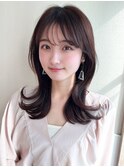 大人っぽオフィスヘア美髪ミディアム髪質改善20代30代高田馬場