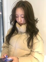 ランド(LAND)&nbsp;ロングレイヤー　オリーブブラウン　前髪なし