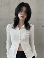 エイチ ウルフカット 大阪梅田(811)&nbsp;レイヤーボブヘアカラーバレイヤージュ50代くるみちゃんヘア