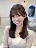 韓国風/ストレートヘア/ミディアムヘア/前髪/サイドバング/小顔