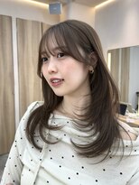 ウェイズトウキョウ 新宿店(Ways TOKYO) 前髪ありミディアムレイヤーカット顔まわり透明感カラーベージュ