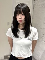 ヨーク(YOKE) 【YOKE】オリーブグレージュレイヤー顔周りカット地毛風暗髪前髪