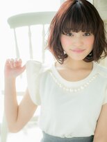 大波純一美容室パーティハン&nbsp;前髪パーマゆる巻大人ガーリー小顔ボブディb小山10代20代30代