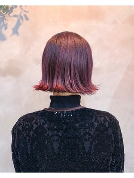 テトヘアー(teto hair) bob［ピンクパープルピンクバイオレット切りっぱなしミニボブ］