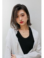 トルネード(TORNADO)&nbsp;外国人風ウルフボブ ロブ ハイライトバレイヤージュ グレージュ