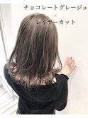 韓国風レイヤーカット透明感グレージュカラー ヨシンモリ M322