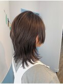 柔らかカラーのウルフカット