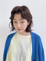 メゾンドイギー(MAISON de IGGY)&nbsp;フェザーバング◎大人かわいい色気を纏うツヤ髪カーキグレージュ