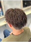 セミウェットツイストスパイラルパーマふわふわ小顔モカブラウン